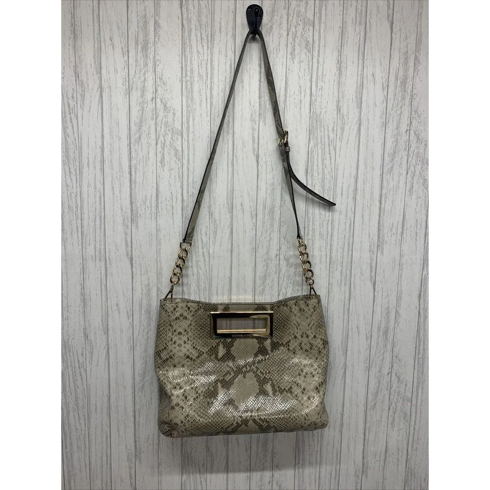 Womens Michael Kors Snake Print Crossbody Clutch Bag EUC